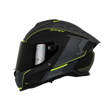 CASCO INTEGRAL SPARTAN HAWK EVO TITAN B3 NEGRO+GRIS+VERDE NEÓN